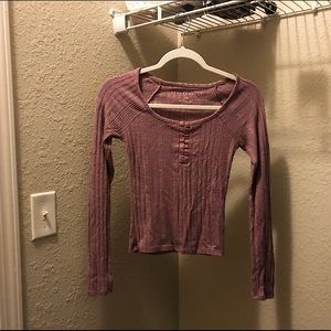 Long sleeve ribbed & corset top